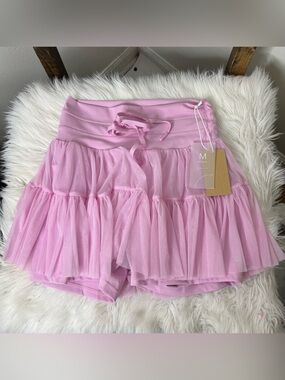 PopFlex Pirouette Pink Tulle Layered Skort Size M